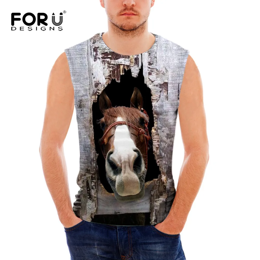 FORUDESIGNS Mens O-Neck Tank Tops Summer Male Sleeveless 3D Crazy Horse Printing Clothes Man Garment Grey Vests Plus Size S-XXL
FORUDESIGNS Mens O-Neck Tank Tops Summer Male Sleeveless 3D Crazy Horse Printing Clothes Man Garment Grey Vests Plus Size S-XXL