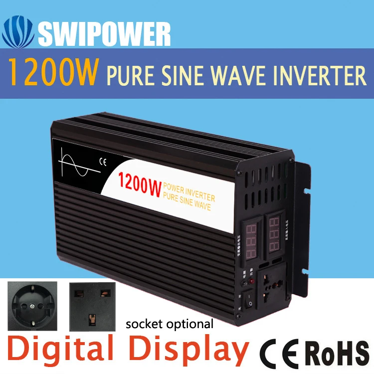 1200W pure sine wave solar power inverter DC 12V 24V 48V to AC 110V 220V digital display
1200W pure sine wave solar power inverter DC 12V 24V 48V to AC 110V 220V digital display
