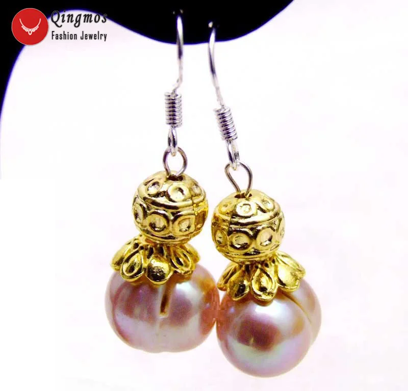 Qingmos Trendy Purple Dangle Pearl Earrings for Women 925 Sterling Silver Jewelry 10-11mm Purple Round Genuine Pearl Earring-440
Qingmos Trendy Purple Dangle Pearl Earrings for Women 925 Sterling Silver Jewelry 10-11mm Purple Round Genuine Pearl Earring-440