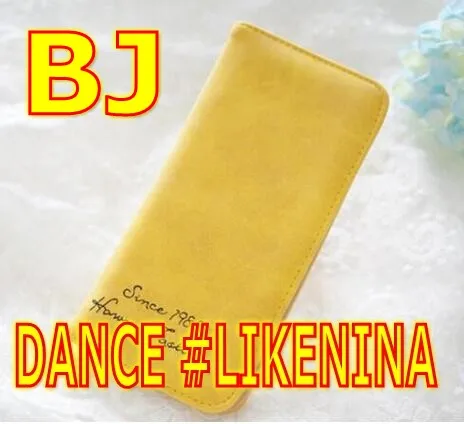 Фото Женский кошелек LIKENINA DANCE желтого цвета широкий с мягкой поверхностью и длинным