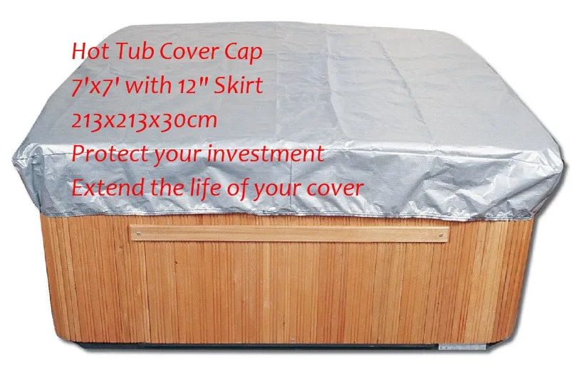 Крышка для спа 7 'x 7' с юбкой 12 "213x213x30 см куртка горячей ванны + Бесплатная