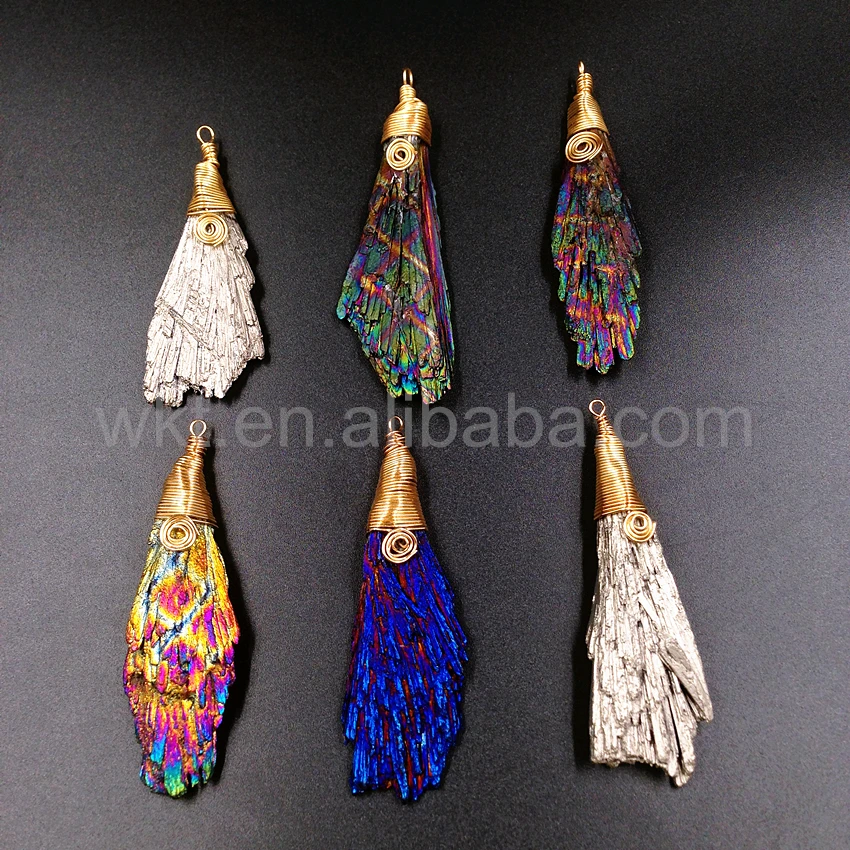 Подвеска ручной работы из титана и кианита, ювелирные изделия из натурального кианита с титановым гальваническим покрытием, подвеска в вид... 
Подвеска ручной работы из титана и кианита, ювелирные изделия из натурального кианита с титановым гальваническим покрытием, подвеска в вид...