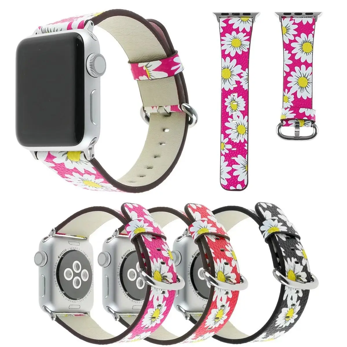 Daisy Flower Leather Band for Apple Watch Series 3 2 1 Strap Wristbands 38mm 42mm Floral Watch Strap Belt for iWatch Bracelet
Daisy Flower Leather Band for Apple Watch Series 3 2 1 Strap Wristbands 38mm 42mm Floral Watch Strap Belt for iWatch Bracelet