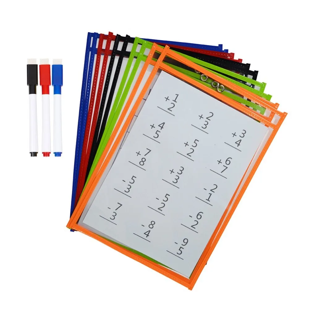 Godery Reusable Dry Erase Pockets, 9 x 12 Inches, Dry Erase Pocket Sleeves Assorted Colors
Godery Reusable Dry Erase Pockets, 9 x 12 Inches, Dry Erase Pocket Sleeves Assorted Colors
