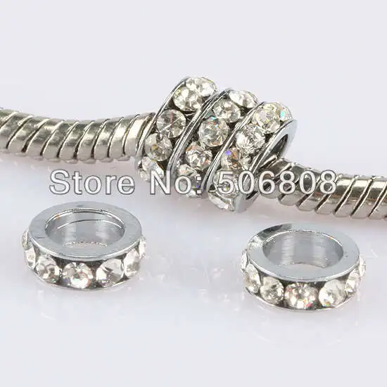 100PCS Large Hole Clear Crystal Rhinestone Wheel Beads Charms For European Bracelet Jewelry Findings
100PCS Large Hole Clear Crystal Rhinestone Wheel Beads Charms For European Bracelet Jewelry Findings