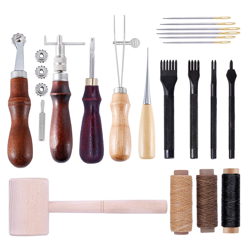 Leather Tool Set Carving Punching Hole Cutting Knife Manual Suture Needle Gas Eyes Burnish Peeling Edge Process for Leather Belt
Leather Tool Set Carving Punching Hole Cutting Knife Manual Suture Needle Gas Eyes Burnish Peeling Edge Process for Leather Belt
