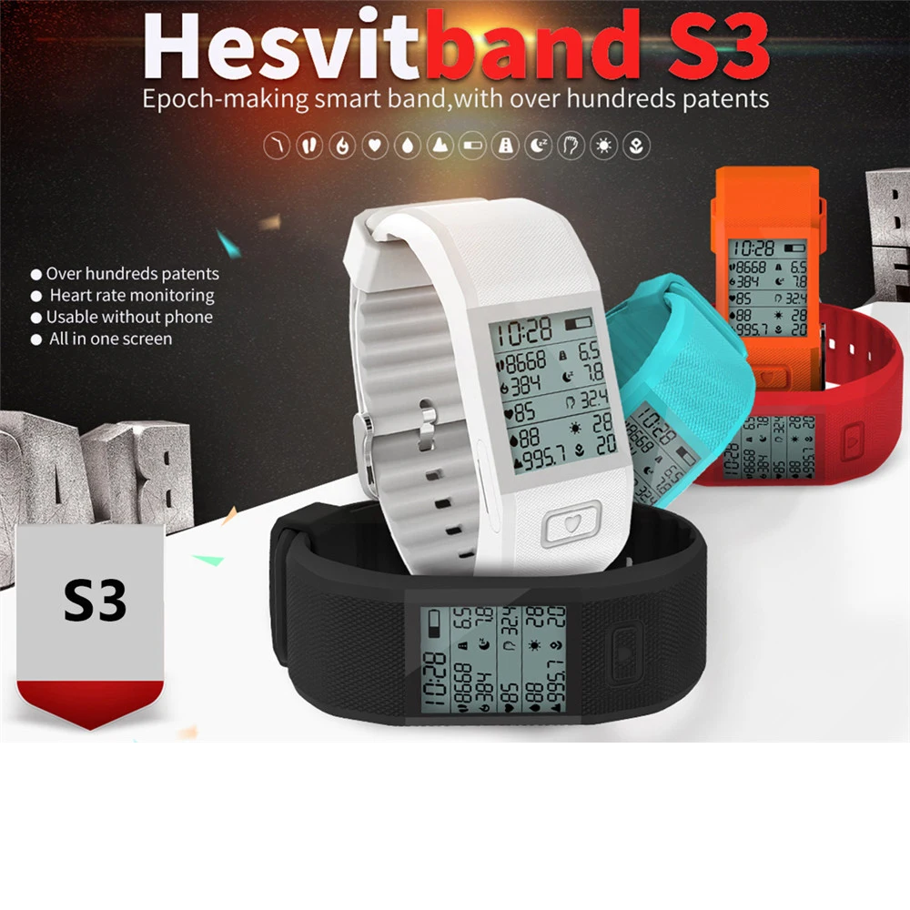 Новый спортивный Smart Band hesvit S3 умный Браслет Смарт спортивные Фитнес трекер