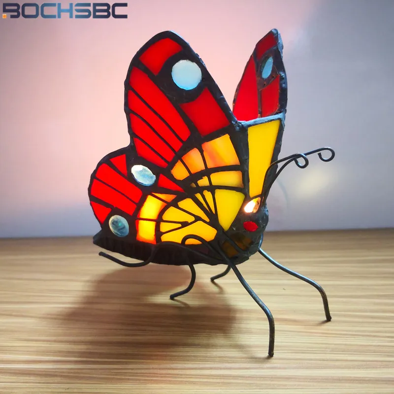 BOCHSBC Tiffany Butterfly Stained Glass Candle Holder Bedroom Night Light Bedside Tealight Holder Home Deco Atmosphere Lighting
BOCHSBC Tiffany Butterfly Stained Glass Candle Holder Bedroom Night Light Bedside Tealight Holder Home Deco Atmosphere Lighting
