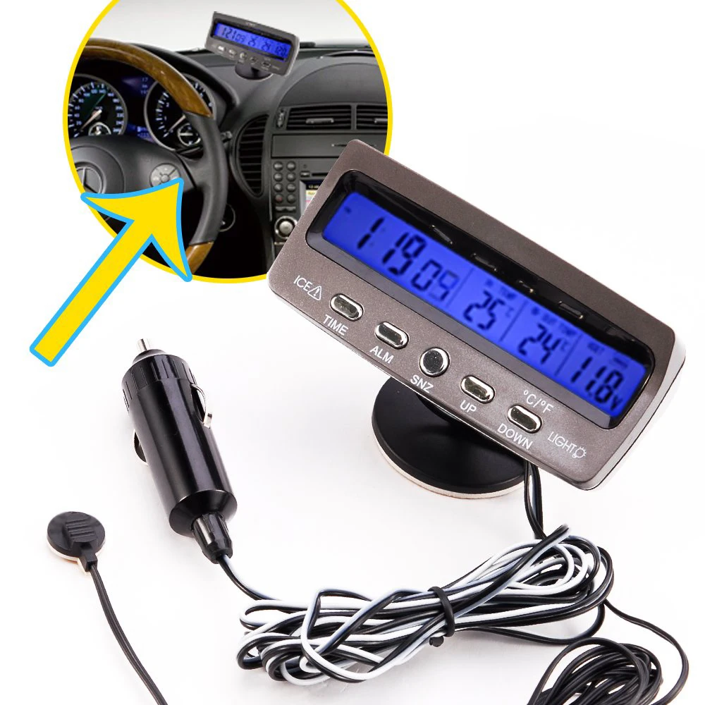 Voltage detector temperature Car Auto Lcd display digital display thermometer alarm clock alarm Control
Voltage detector temperature Car Auto Lcd display digital display thermometer alarm clock alarm Control