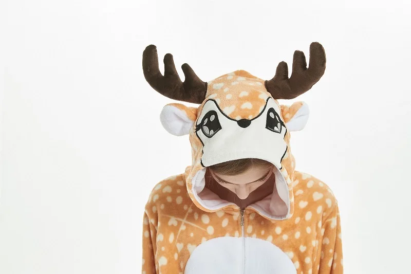 Women Long Sleeve Hooded Animal Deer Onesie One Piece Onesies For Adults Flannel Warm Sleepwear Animal Pajamas
Women Long Sleeve Hooded Animal Deer Onesie One Piece Onesies For Adults Flannel Warm Sleepwear Animal Pajamas