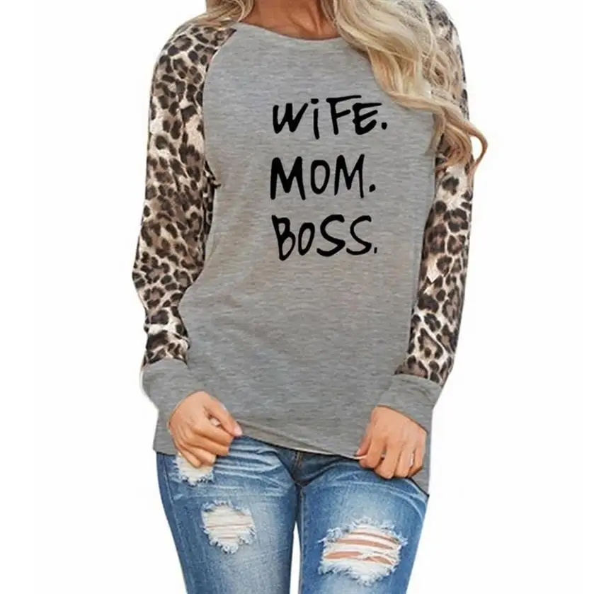 New Arrival T-Shirt for Women Leopard Print Long Sleeve T-Shirt Wife Mom Boss Letters Print Women Female Plus Size Harajuku
New Arrival T-Shirt for Women Leopard Print Long Sleeve T-Shirt Wife Mom Boss Letters Print Women Female Plus Size Harajuku
