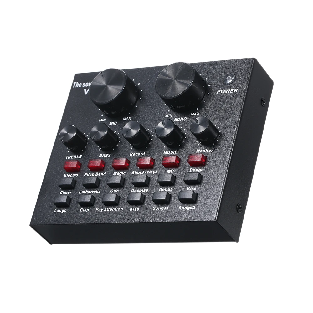 Digital V8 Multifunctional Live Sound Card Intelligent Volume Adjustable Audio Mixer Sound Card
Digital V8 Multifunctional Live Sound Card Intelligent Volume Adjustable Audio Mixer Sound Card