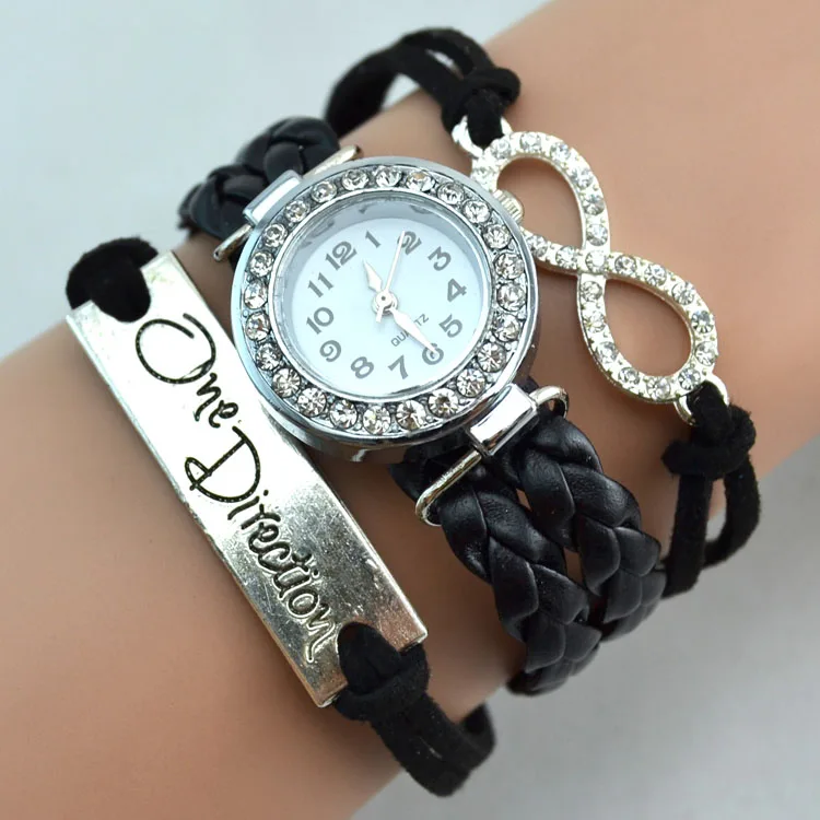 Retail and wholesale infinity Leather Bracelet with rhinestone watch Fashion Jewelry
Retail and wholesale infinity Leather Bracelet with rhinestone watch Fashion Jewelry