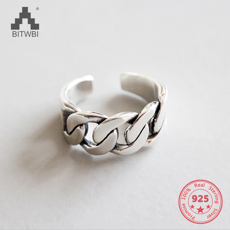 Drop Shipping Top Quality 100% 925 Sterling Silver Fashion Personality Simple Retro Old Thick Chain Opening Ring
Drop Shipping Top Quality 100% 925 Sterling Silver Fashion Personality Simple Retro Old Thick Chain Opening Ring
