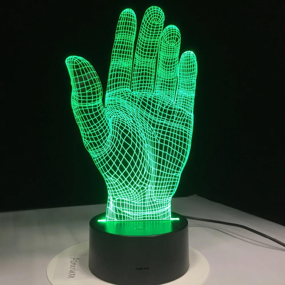 3D Illusion Hand Shape Children Bedroom Lamps as gift Cool Palm 7 Colorful Night Lights
3D Illusion Hand Shape Children Bedroom Lamps as gift Cool Palm 7 Colorful Night Lights