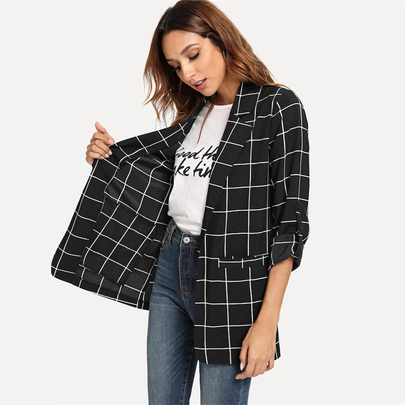 Fanco Black Double Pocket Classic Check Suit Jacket Women Casual Long Open Chest Suit Jacket Minimalist Slim Jacket
Fanco Black Double Pocket Classic Check Suit Jacket Women Casual Long Open Chest Suit Jacket Minimalist Slim Jacket
