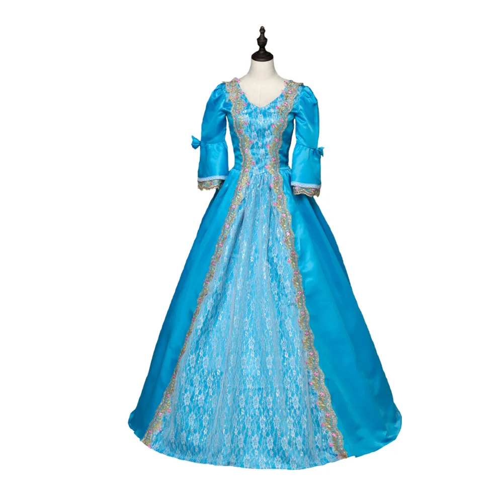 Historical Royal Court Blue Victorian Period Dress Sky Blue Southern Belle Theatre Clothing
Historical Royal Court Blue Victorian Period Dress Sky Blue Southern Belle Theatre Clothing