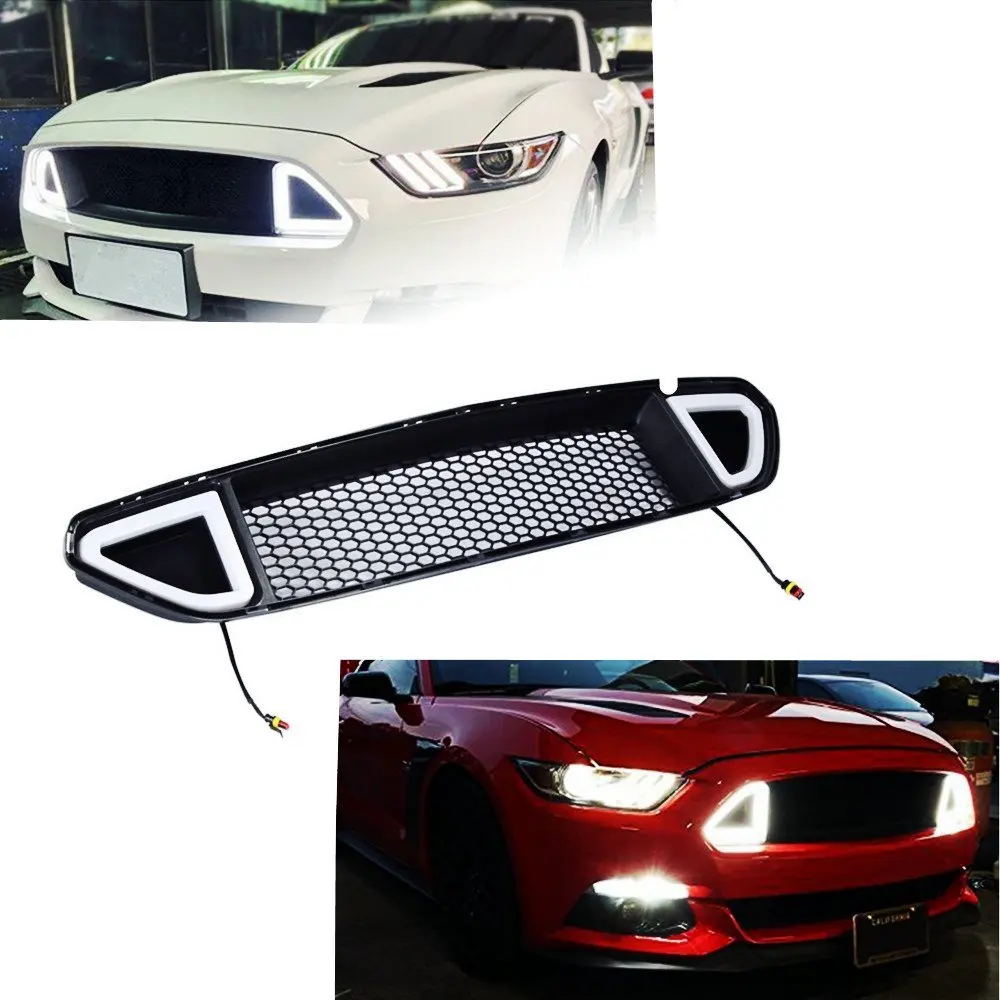 DRL LED Front Grille Hood Bumper Mesh Grill for ford mustang 2015-2017 car accessoires led light auto products Lantsun
DRL LED Front Grille Hood Bumper Mesh Grill for ford mustang 2015-2017 car accessoires led light auto products Lantsun