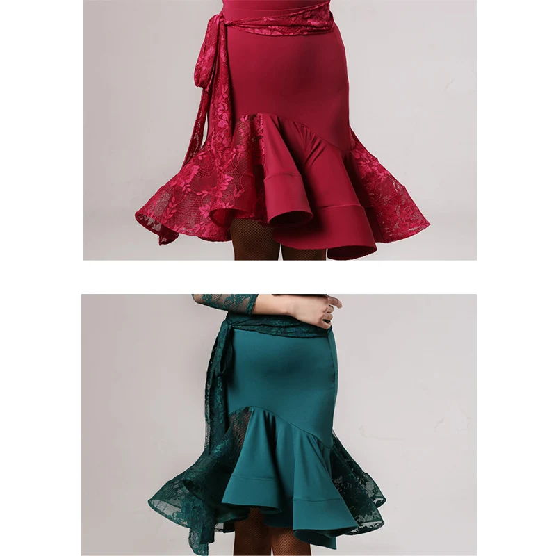 Latin Dance Skirt Women Fashion Cha Cha Tango Salsa Ballroom Practice Dancewear Lace Stitching Samba Rumba Dancing Outfit DC1972
Latin Dance Skirt Women Fashion Cha Cha Tango Salsa Ballroom Practice Dancewear Lace Stitching Samba Rumba Dancing Outfit DC1972
