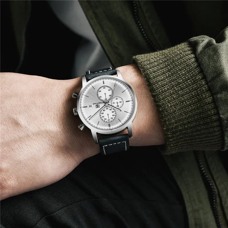 BENYAR Men's Watches Fashion Quartz Leather Watch Men 2019 New Top Luxury Brand Military Chronograph Wristwatch Relogio Masculin
BENYAR Men's Watches Fashion Quartz Leather Watch Men 2019 New Top Luxury Brand Military Chronograph Wristwatch Relogio Masculin