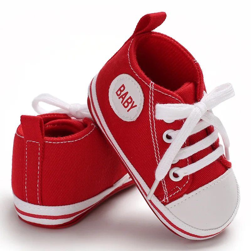2019 Fashion Baby Girl Boy Canvas Shoes High-top Sports Lace-up Sport Shoe Infant Toddler Soft Rubber Anti-slip Prewalker |