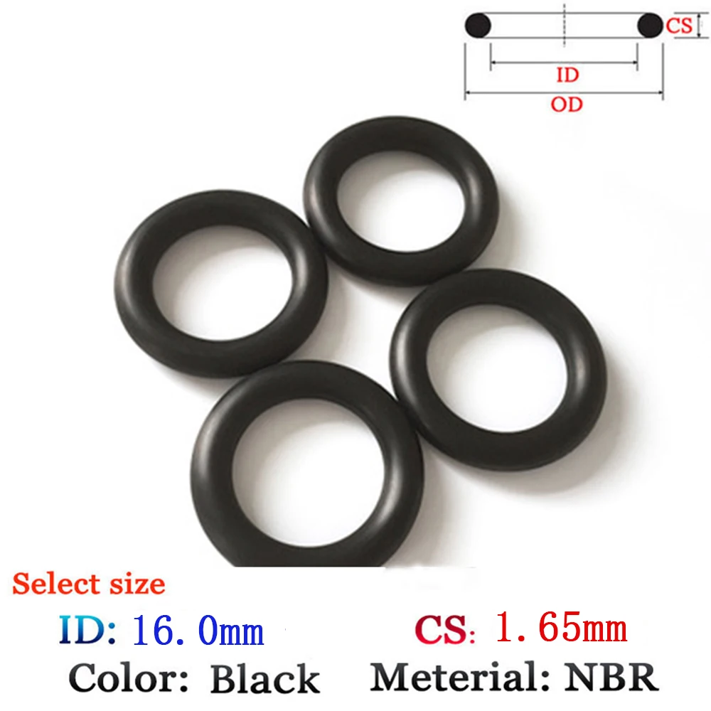 CS1.65mm ID16.0mm NBR Rubber O-Ring Washer Seal Plastic gasket Silicone ring film oil and water seal gasket rubber sealing
CS1.65mm ID16.0mm NBR Rubber O-Ring Washer Seal Plastic gasket Silicone ring film oil and water seal gasket rubber sealing