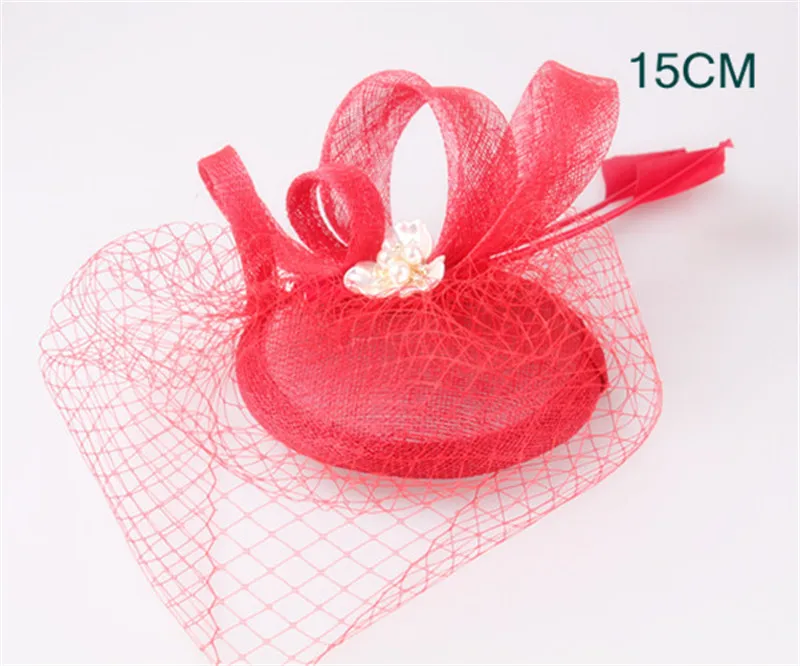 Elegant Millinery Fascinator Hair Accessory Sinamay Base with Loops and Bridal Veils Wedding Headwear Red Cocktail Hats 15 Color
Elegant Millinery Fascinator Hair Accessory Sinamay Base with Loops and Bridal Veils Wedding Headwear Red Cocktail Hats 15 Color