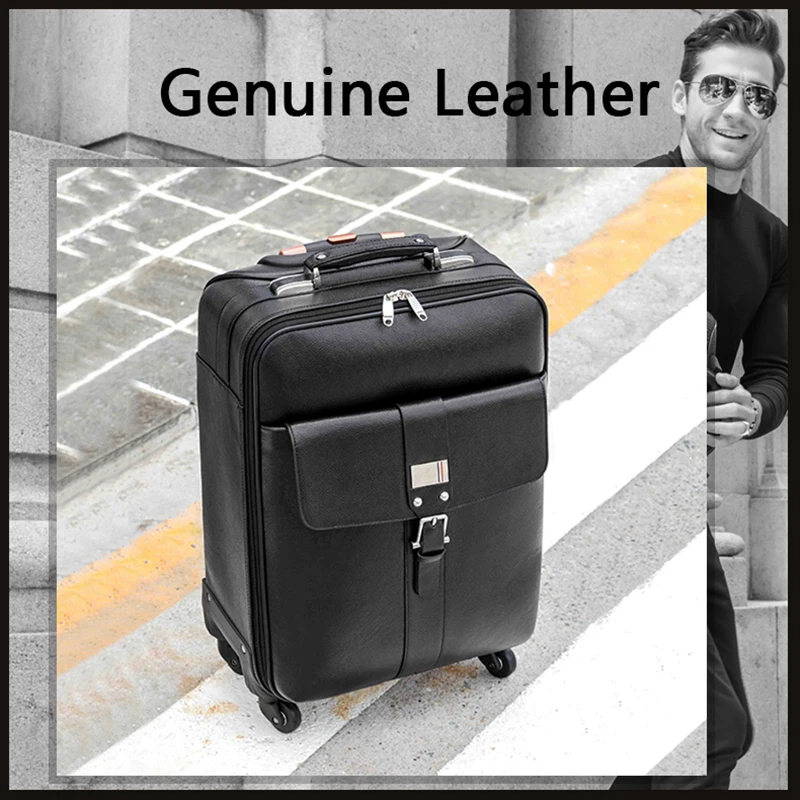 Letrend New Fashion Luxury Cow Leather Genuine Leather Rolling Luggage Trolley Business Boarding Box Trunk Suitcases Travel Bag
Letrend New Fashion Luxury Cow Leather Genuine Leather Rolling Luggage Trolley Business Boarding Box Trunk Suitcases Travel Bag
