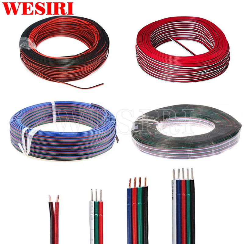 Удлинительный кабель для светодиодных лент WS2812 WS2811 5050 3528 100 м 2pin/3Pin/4Pin/5Pin