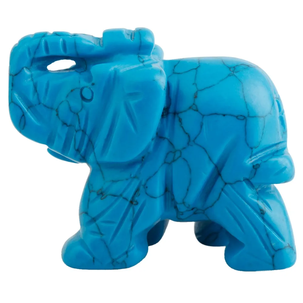 TUMBEELLUWA 2" Blue Howlite Turquoise Stone Elephant Animal Healing Chakra Specimen Figurine
TUMBEELLUWA 2" Blue Howlite Turquoise Stone Elephant Animal Healing Chakra Specimen Figurine