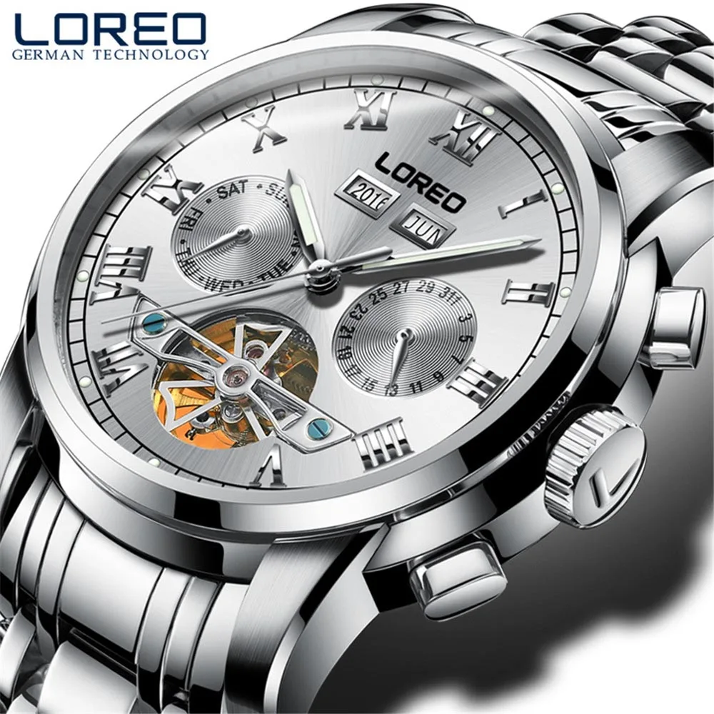 LOREO Men Watches Top Brand Luxury Automatic Watch Men's Full steel Wrist watch Man Fashion Casual Waterproof Clock reloj hombre
LOREO Men Watches Top Brand Luxury Automatic Watch Men's Full steel Wrist watch Man Fashion Casual Waterproof Clock reloj hombre