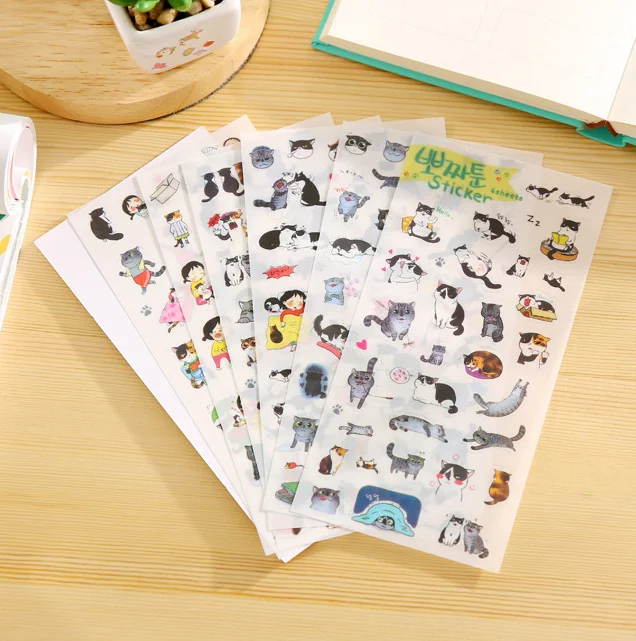 6pcs Funny cat pvc Transparent sticker Organizer Calendar Diary Book Planner Scrapbook Decoration papeleria sale gift for kids
6pcs Funny cat pvc Transparent sticker Organizer Calendar Diary Book Planner Scrapbook Decoration papeleria sale gift for kids