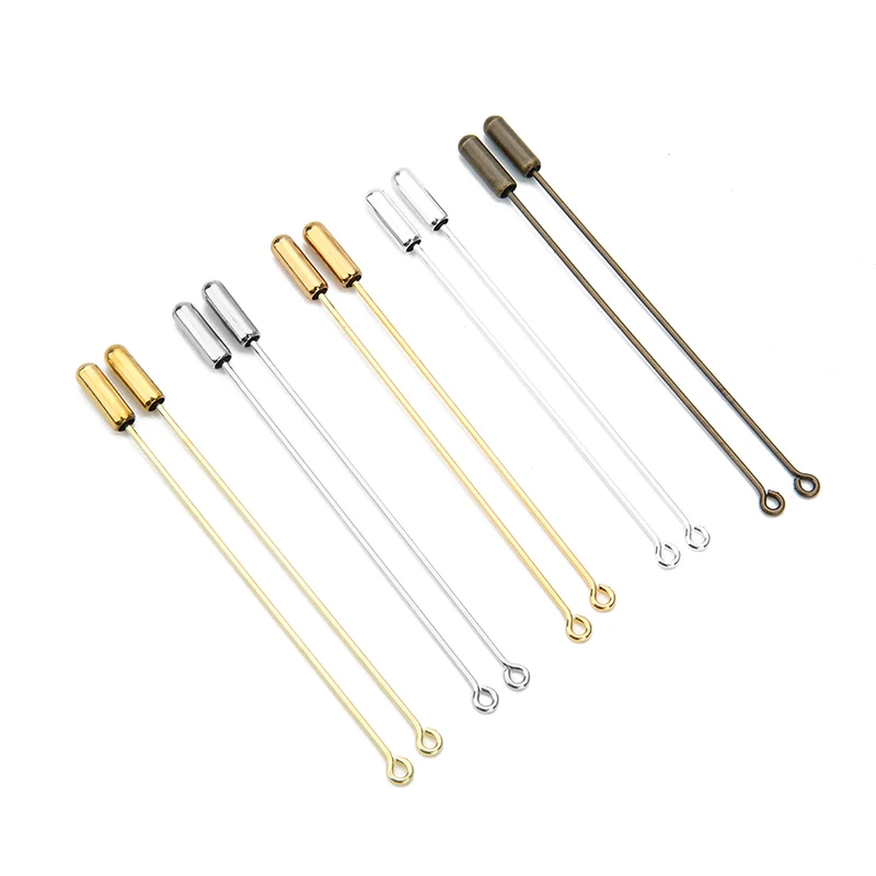 Mibrow 20pcs/lot Length 50mm 70mm Copper Brooch Pins Loop Eye Brooches with Safety Pins Stopper for DIY Jewelry Making Findings
Mibrow 20pcs/lot Length 50mm 70mm Copper Brooch Pins Loop Eye Brooches with Safety Pins Stopper for DIY Jewelry Making Findings