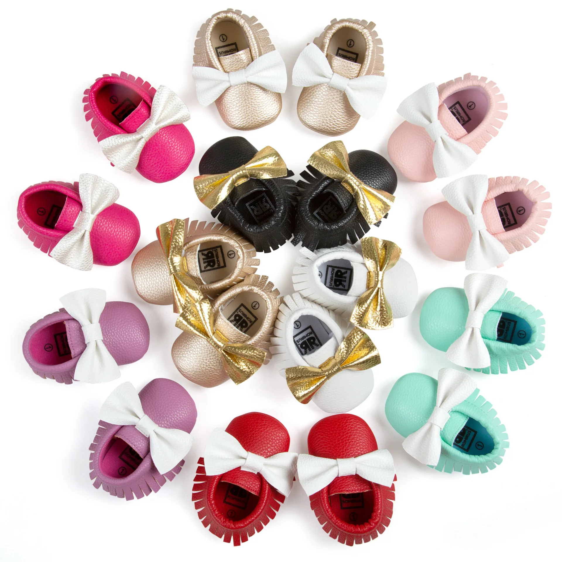 ROMIRUS Brand Charming Colored Baby Moccasins New Mixed Colors Baby Booties Infant Toddler Shoes
ROMIRUS Brand Charming Colored Baby Moccasins New Mixed Colors Baby Booties Infant Toddler Shoes