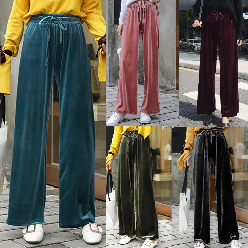 Womail Women Pants Korean Wide Leg Pants Women Casual Loose High Waist Solid Trousers Femme fashion long pant J710 
Womail Women Pants Korean Wide Leg Pants Women Casual Loose High Waist Solid Trousers Femme fashion long pant J710