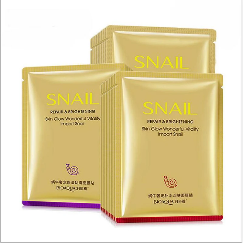 50pcs BIOAQUA snail luxury pet hydrating moisturizing smooth mask shrink pores invisible mask skin care products
50pcs BIOAQUA snail luxury pet hydrating moisturizing smooth mask shrink pores invisible mask skin care products