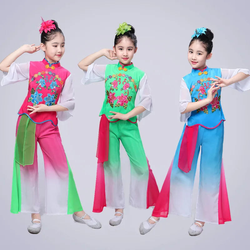 Chinese style Hanfu children classical girl umbrella dance fan dance performance clothing Yangko dance costume
Chinese style Hanfu children classical girl umbrella dance fan dance performance clothing Yangko dance costume