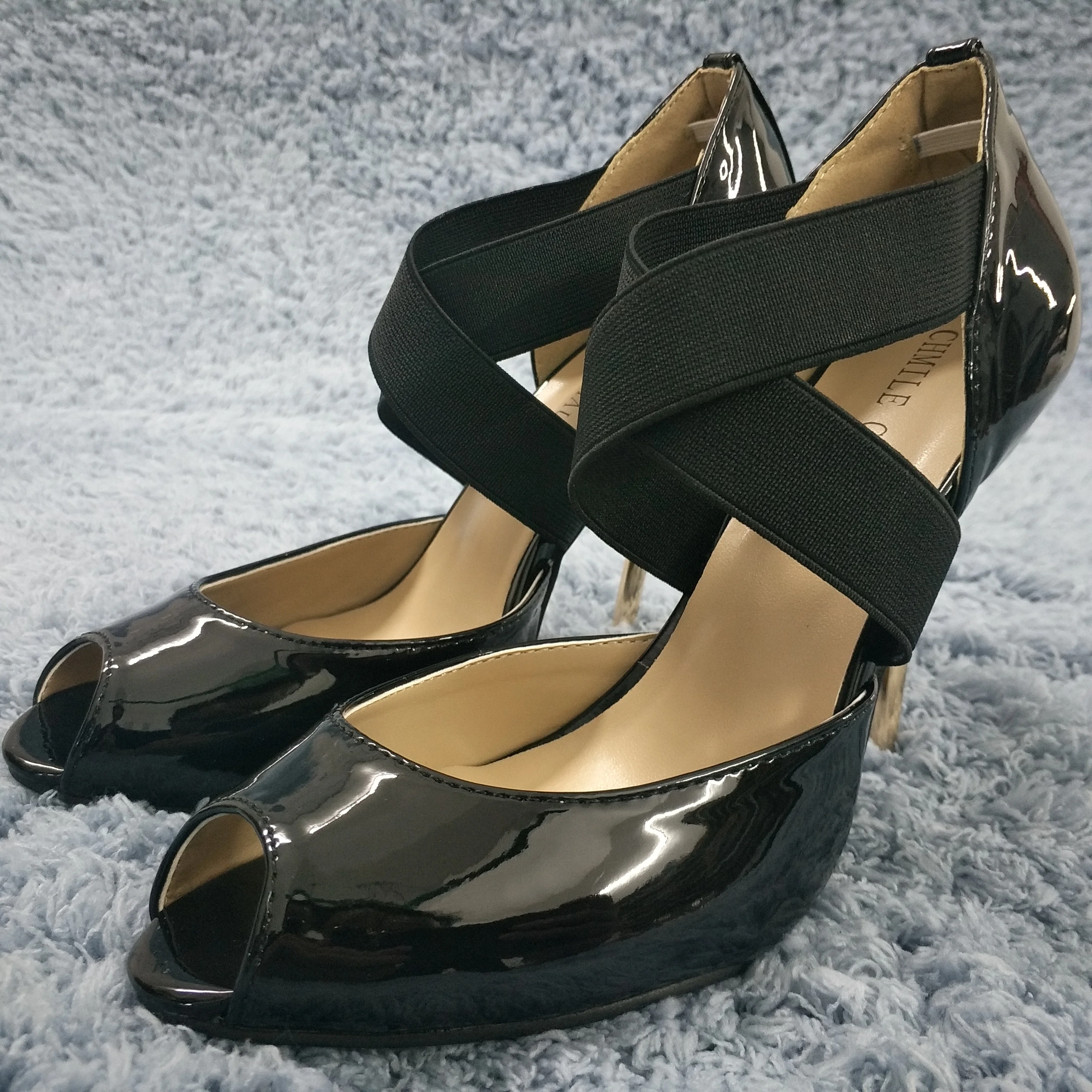Women Stiletto Thin Iron High Heel Sandals Sexy Cross Strap Peep Toe Black Patent Fashion Party Bridals Ball Lady Shoe 3845-d
Women Stiletto Thin Iron High Heel Sandals Sexy Cross Strap Peep Toe Black Patent Fashion Party Bridals Ball Lady Shoe 3845-d