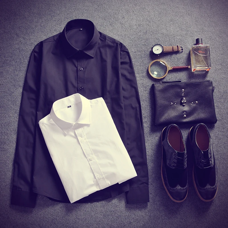 Casual Business Shirt Men's Shirt Solid Color Fashion Slim Men's 17 Colors New Teen Dress Shirt
Casual Business Shirt Men's Shirt Solid Color Fashion Slim Men's 17 Colors New Teen Dress Shirt