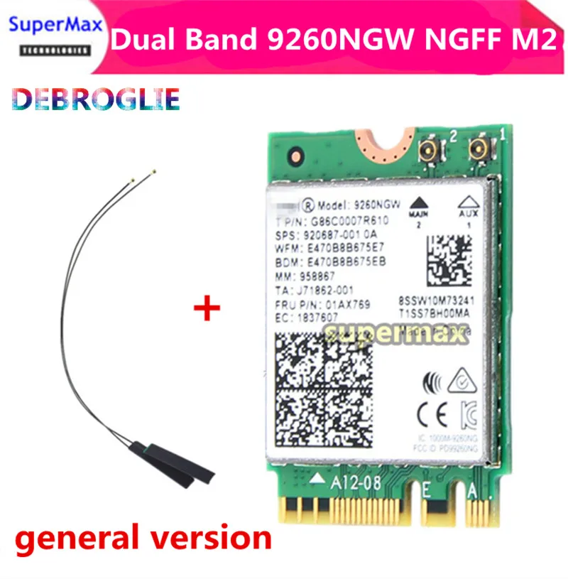 Беспроводная универсальная версия 9260 карты/NGFF M2/2,4G/5 ГГц Wlan Bluetooth 5,0
Беспроводная универсальная версия 9260 карты/NGFF M2/2,4G/5 ГГц Wlan Bluetooth 5,0