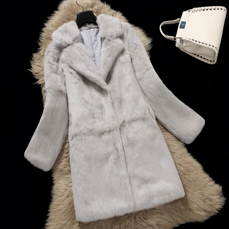 Notched Collar Natural Rabbit Fur Coats Outerwear Women Medium Long Full Sleeve Whole Skin Leather Fur Jacket 2019 Autumn Winter
Notched Collar Natural Rabbit Fur Coats Outerwear Women Medium Long Full Sleeve Whole Skin Leather Fur Jacket 2019 Autumn Winter