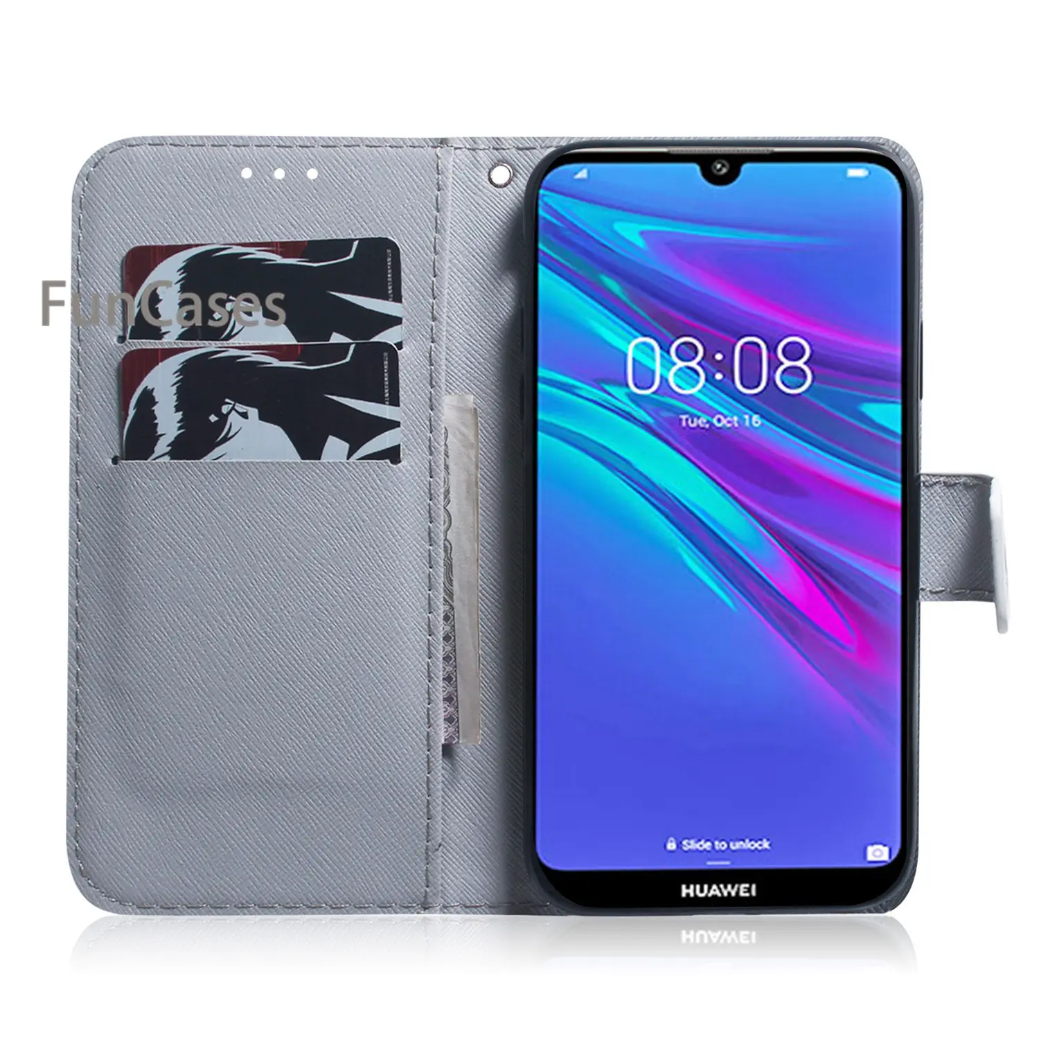 Чехол-книжка с изображением животных чехол-книжка для funda huawei Y6 2019 крутые Чехлы