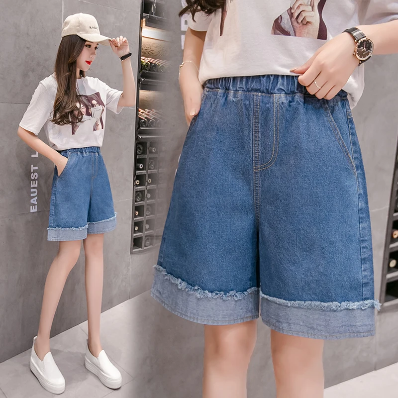 2018 Summer New Arrival Plus Size 5XL Women's Denim Knee-Length Shorts High Waist Pocket Cuffs Drawstring Loose Bottoms B85109X
2018 Summer New Arrival Plus Size 5XL Women's Denim Knee-Length Shorts High Waist Pocket Cuffs Drawstring Loose Bottoms B85109X