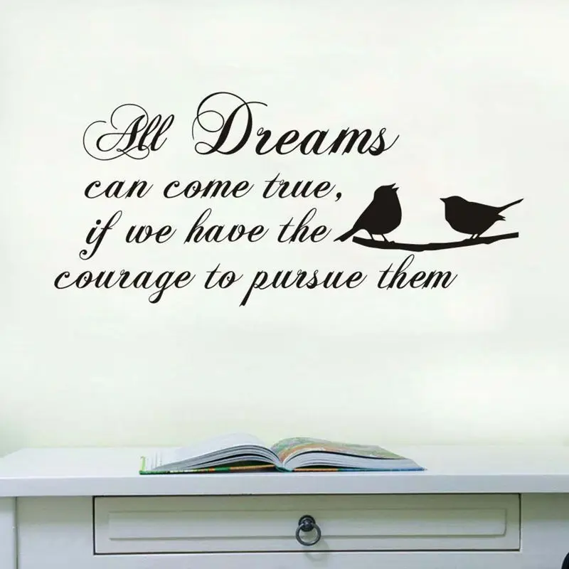 Виниловые настенные наклейки Dreams Can Come реальные на стену с английской цитатой