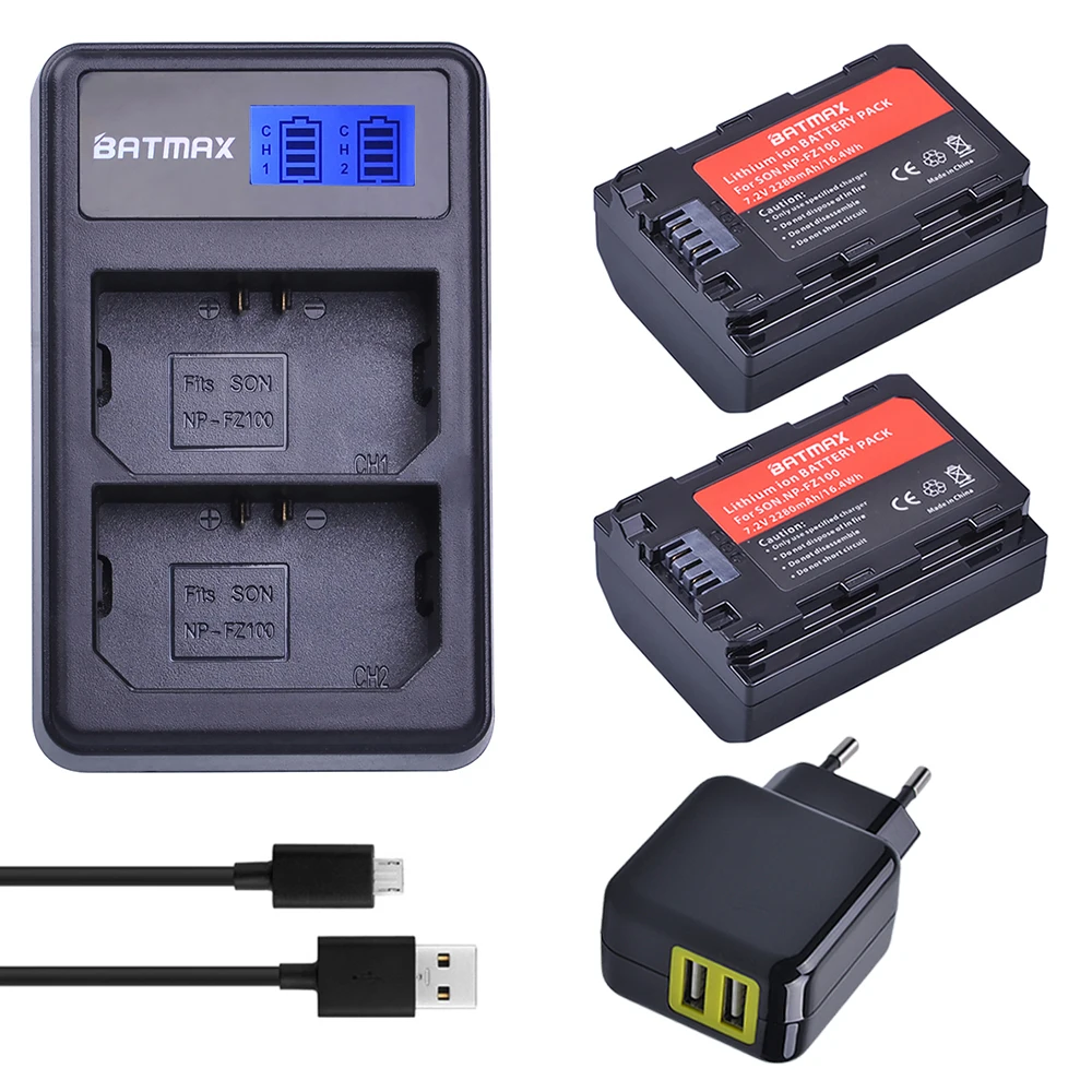 2 шт. NP-FZ100 NP FZ100 батарея камеры + LCD двойное зарядное устройство USB + адаптер переменного тока для Sony NPFZ100, Alpha9, Sony A9, Alpha9R, Sony A9R камера
2 шт. NP-FZ100 NP FZ100 батарея камеры + LCD двойное зарядное устройство USB + адаптер переменного тока для Sony NPFZ100, Alpha9, Sony A9, Alpha9R, Sony A9R камера