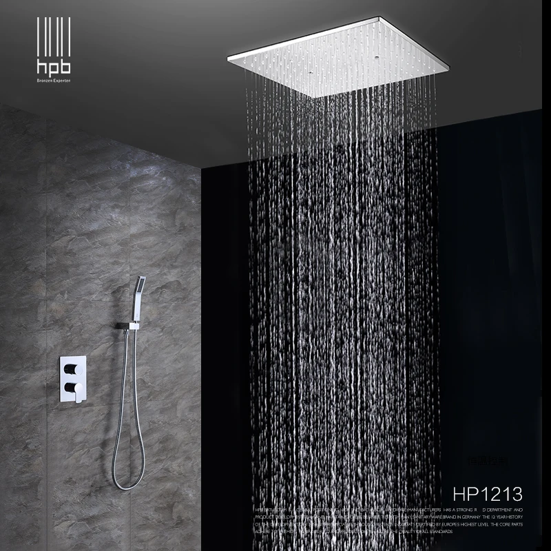 40*40cm Bathroom Rainfall Shower Faucet with with Hand Shower for Hot and Cold Thermostat Shower Set Brass Chrome Wall Mounted
40*40cm Bathroom Rainfall Shower Faucet with with Hand Shower for Hot and Cold Thermostat Shower Set Brass Chrome Wall Mounted