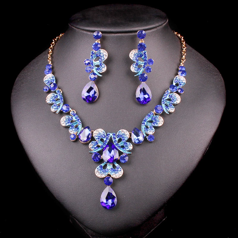 Fashion Butterfly Blue Rhinestones Crystal Necklace Earrings Party Wedding Jewelry Sets Decoration Accessories Xmas Gift Women
Fashion Butterfly Blue Rhinestones Crystal Necklace Earrings Party Wedding Jewelry Sets Decoration Accessories Xmas Gift Women