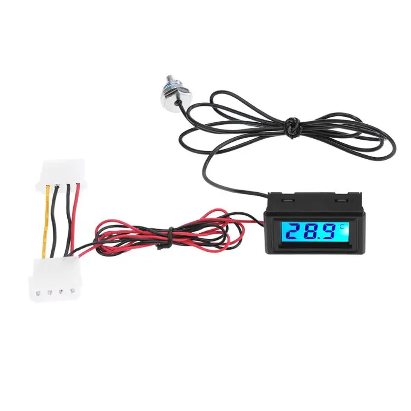 Digital Thermometer LED Backlight Temperature Detector Stand Temperature Meter Gauge for PC Water Cooling System
Digital Thermometer LED Backlight Temperature Detector Stand Temperature Meter Gauge for PC Water Cooling System