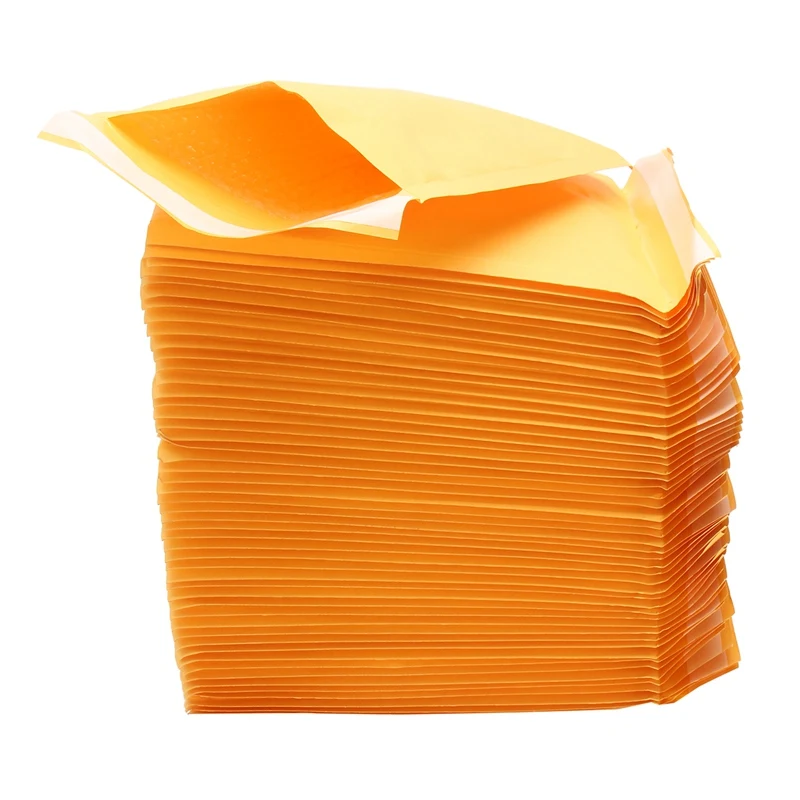 50 шт. высококачественные желтые конверты из крафт-бумаги с пузырьками мягкие