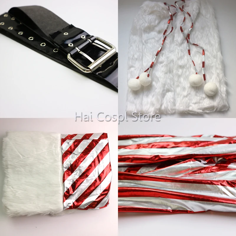 Good Quality Christmas Hoodies Dress White Red Stripes Style Sexy Hot Carnival Party Show Costume Women Slim Cosplay For Adult |
